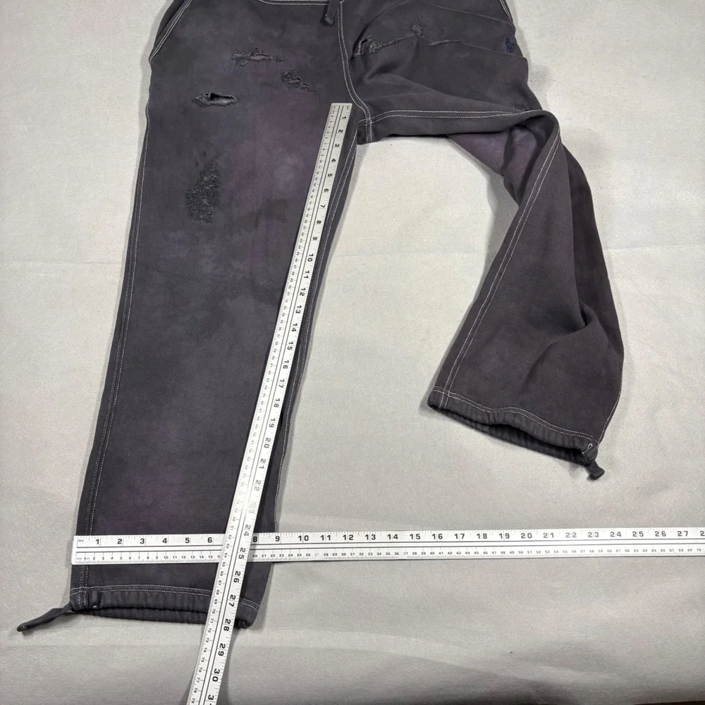Polo Ralph Lauren Custom Distressed Dye Sweatpants Mens Large Gray Pony Logo